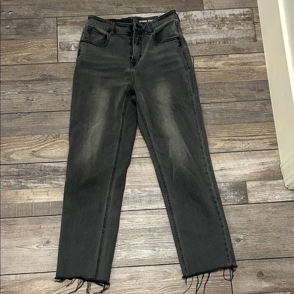 Volcom Women's Black Washed Straight Leg Jeans